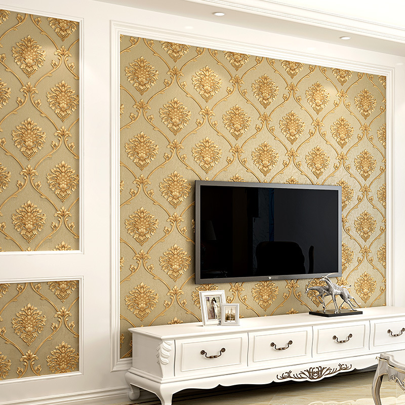 Classic damask blue wallpaper 3d job vacancy wall decoration paper