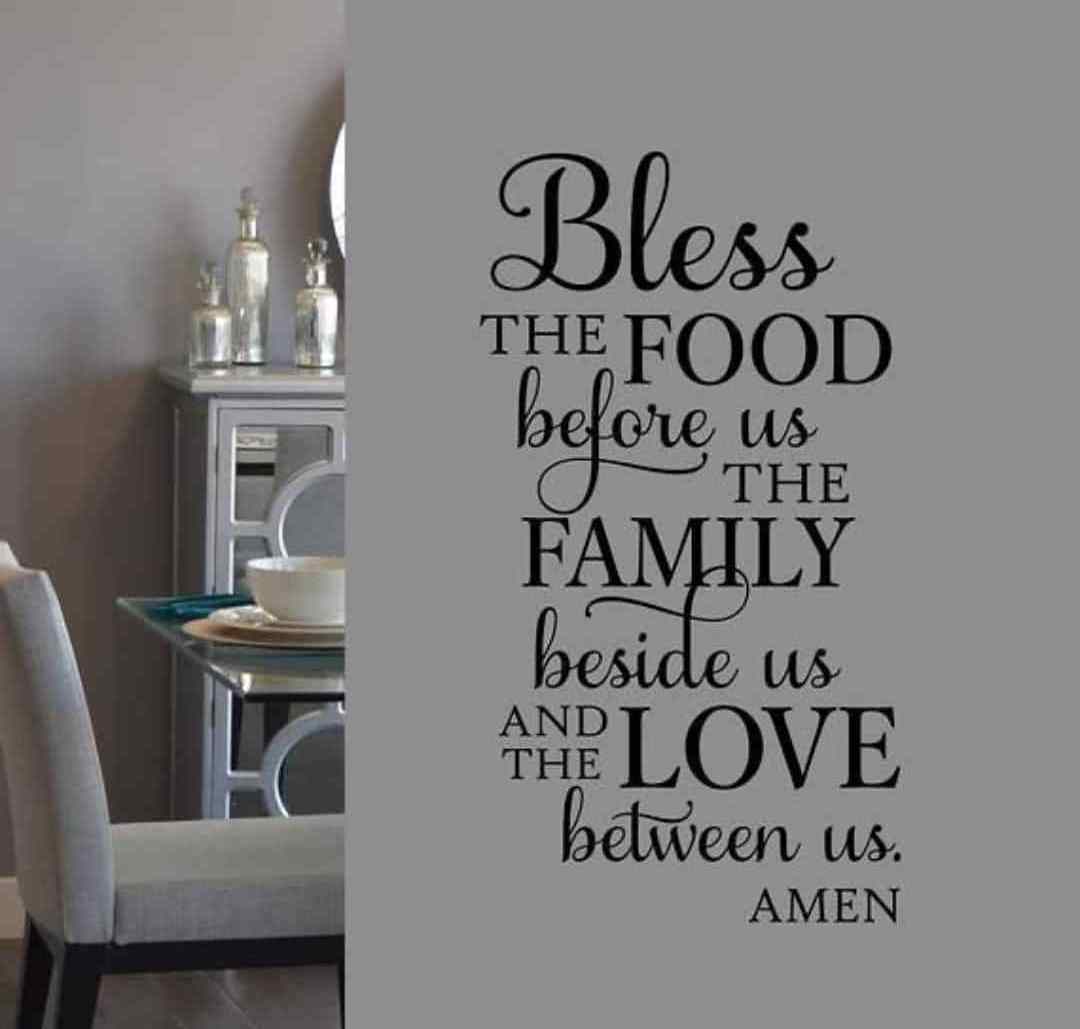 Hot Sales 3D Art Vinyl Wall Stickers 'Bless the Food' Quotes for Home Decor for Living Room and Bathroom