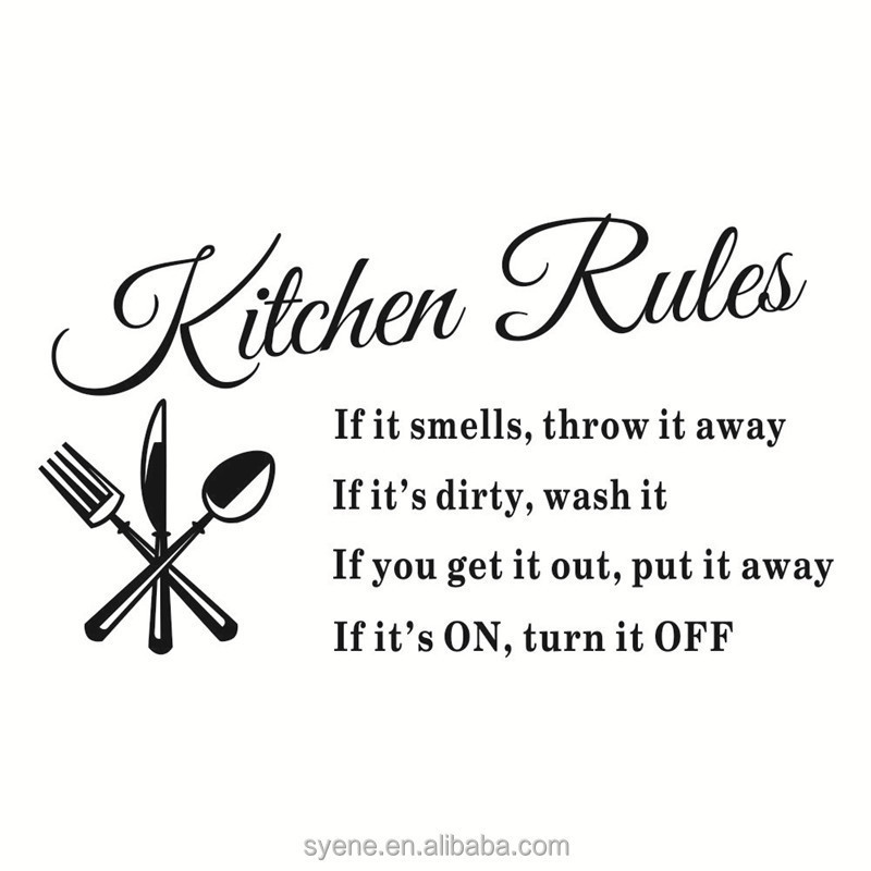 kitchen wall tile stickers 3d art quotes kitchen rules letters for kitchen room wall stickers decal Vinyl removable Wall Sticker