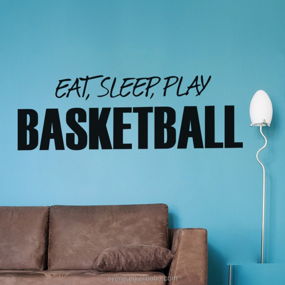 inspirational wall decor dining room wall stickers art vinyl quotes eat sleep play basketball letters kitchen wall decor