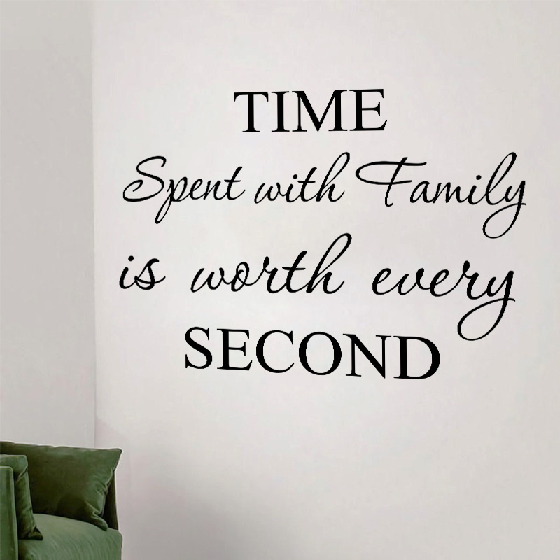 Time Spent with Family is Worth Every Second Giant Great Wall Stickers Removable Art DIY Sticker Home Decal