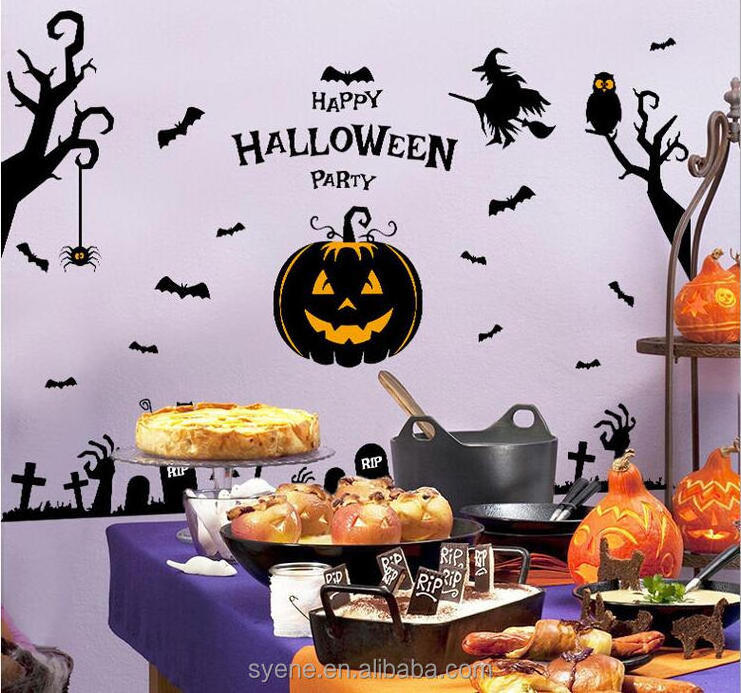 Syene Halloween Door Wall Coverings Decorating Home Decor festival sticker wall decoration