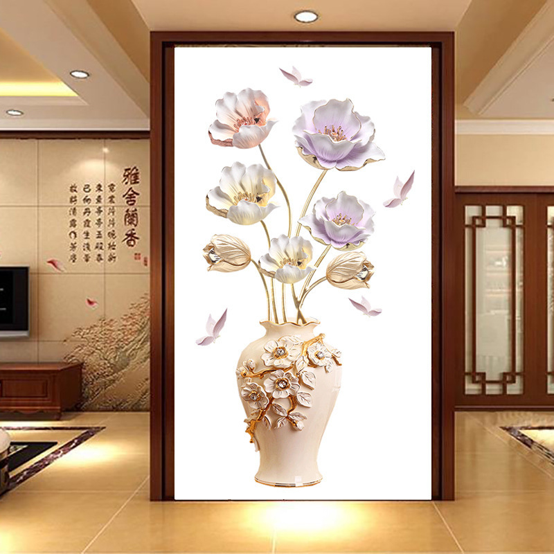 Large Tulip Flower Art Wall Sticker Living Room Home Background DIY Decal Bedroom Decoration Gift Wall Decals