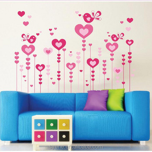 Syene 3d New Design Stickers Flowers Love Heart Wall Papers House Decorations Removable Wall Stickers Romantic