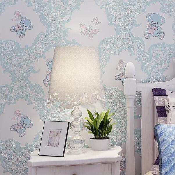 Syene hot selling mural wallpaper 3d wallpaper designs sticker for kids baby girl room wall decoration