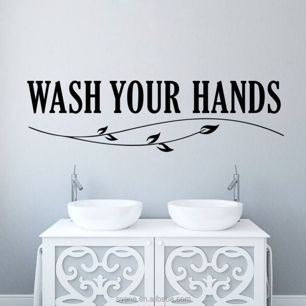 3d wall art toilet wall tiles designs art vinyl quotes wash your hand letters with tree toilet wall stickers decals bathroom