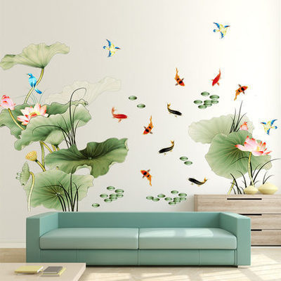 3D Effect Lotus Wall Stickers Large Decorative Stickers Living Room Home Decor Flowers Wall Decals Bedroom Art Design PVC