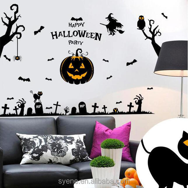 Syene Halloween Door Wall Coverings Decorating Home Decor festival sticker wall decoration