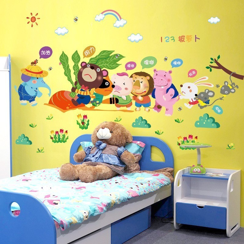 Animals Educational Wall Decals Kids Wall Stickers Decors for Daycare Boy Room Girl Nursery Baby Room Bedroom Playroom