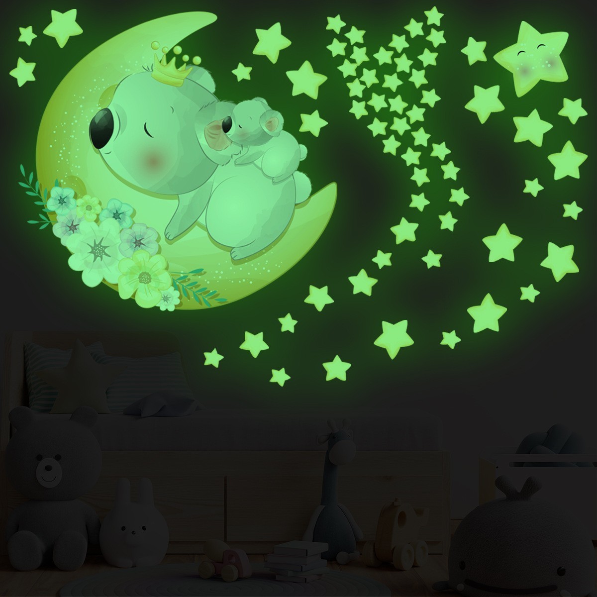 Glow in The Dark Vinyl Permanent Adhesive Oracle Sticker Paper for Car Decals, Halloween, DIY Ceiling and Wall Stars