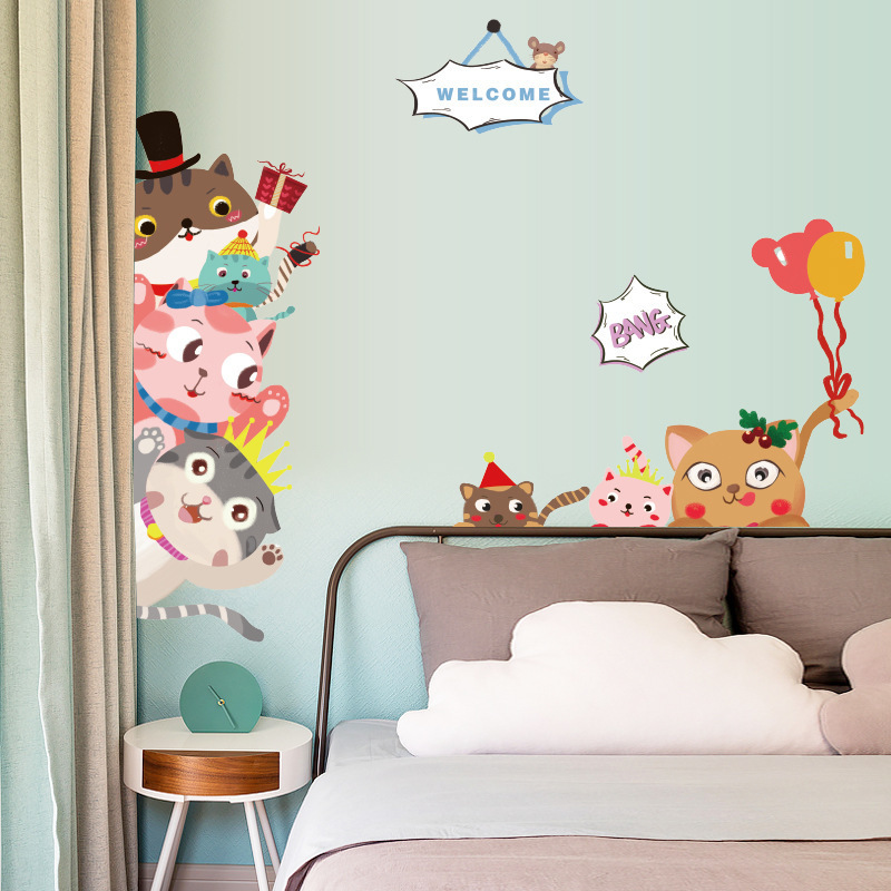 Animal Wall Stickers DIY Green Leaves Decals for Business Kids Rooms Baby Bedrooms House Decorations