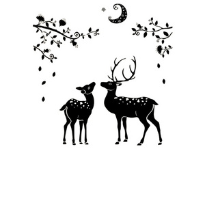 Birch Tree Deer Wall Decal Nursery Forest Removable Birch Trees Vinyl Sticker for Kids Bedroom Decor Nursery Bedroom