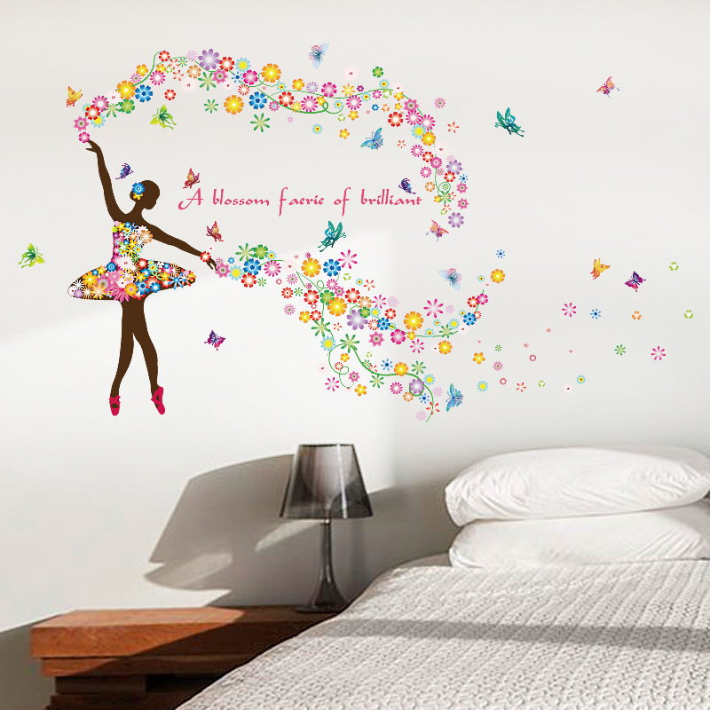 Pink Fairy Flower Butterfly Light Switch Wall Stickers For Kids Rooms Wall Decor Waterproof Art Decals Wallpaper Girl Home Decor