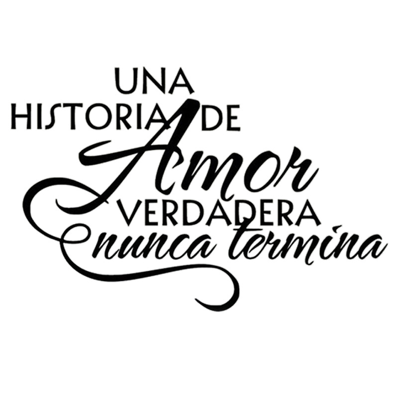 Vinyl Spanish Wall Decal Decor A Real Love Story Never Ends Home Wall Sticker for Lettering Family Bedroom Decor Decals