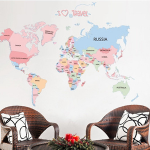 New Large 3D World Map Wall Sticker Home Decor DIY Art Decals Removable PVC Vinyl Panel for Living Room Decoration