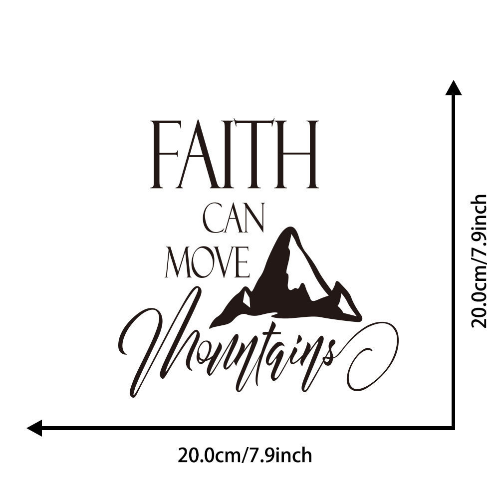 Faith Can Move Mountains Bible Verse Vinyl Wall Sticker Christian Wall Decor For Home Car Laptop Art Decals Bedroom Wall Decal