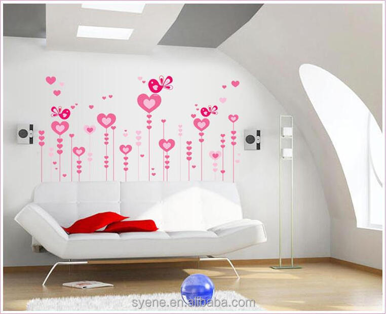 Syene 3d New Design Stickers Flowers Love Heart Wall Papers House Decorations Removable Wall Stickers Romantic