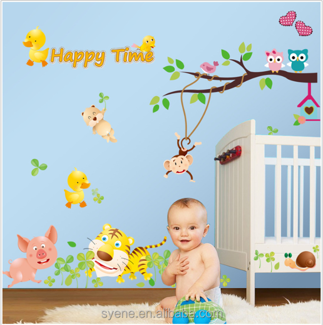 vinyl tree forest decal sticker 3dpvc removable wall stickers XL monkey tree animals home decor kids baby nursery stickers decal