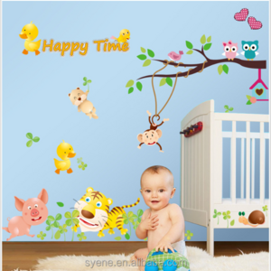 vinyl tree forest decal sticker 3dpvc removable wall stickers XL monkey tree animals home decor kids baby nursery stickers decal