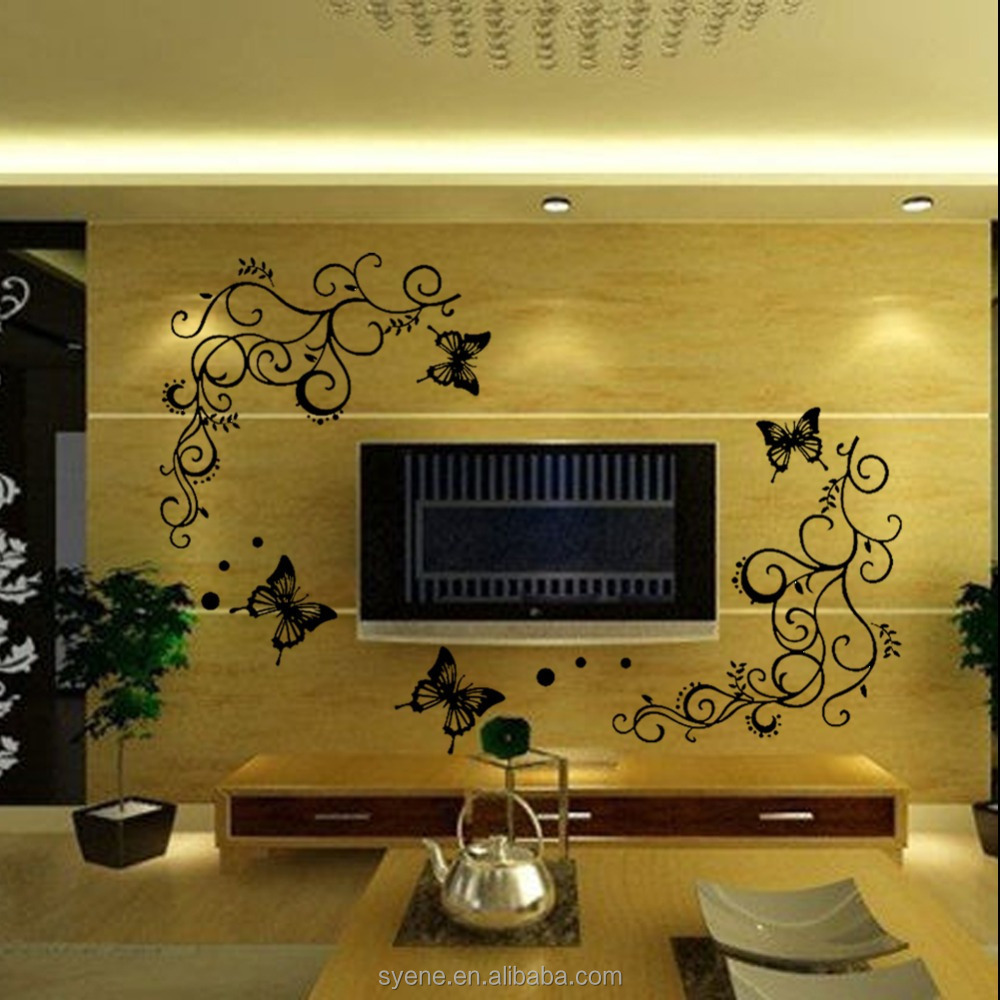 Large Flower Tree Vine Blossom Wall Sticker Mural Decor Art Vinyl Decal Black flower vine wall stickers for living room decor