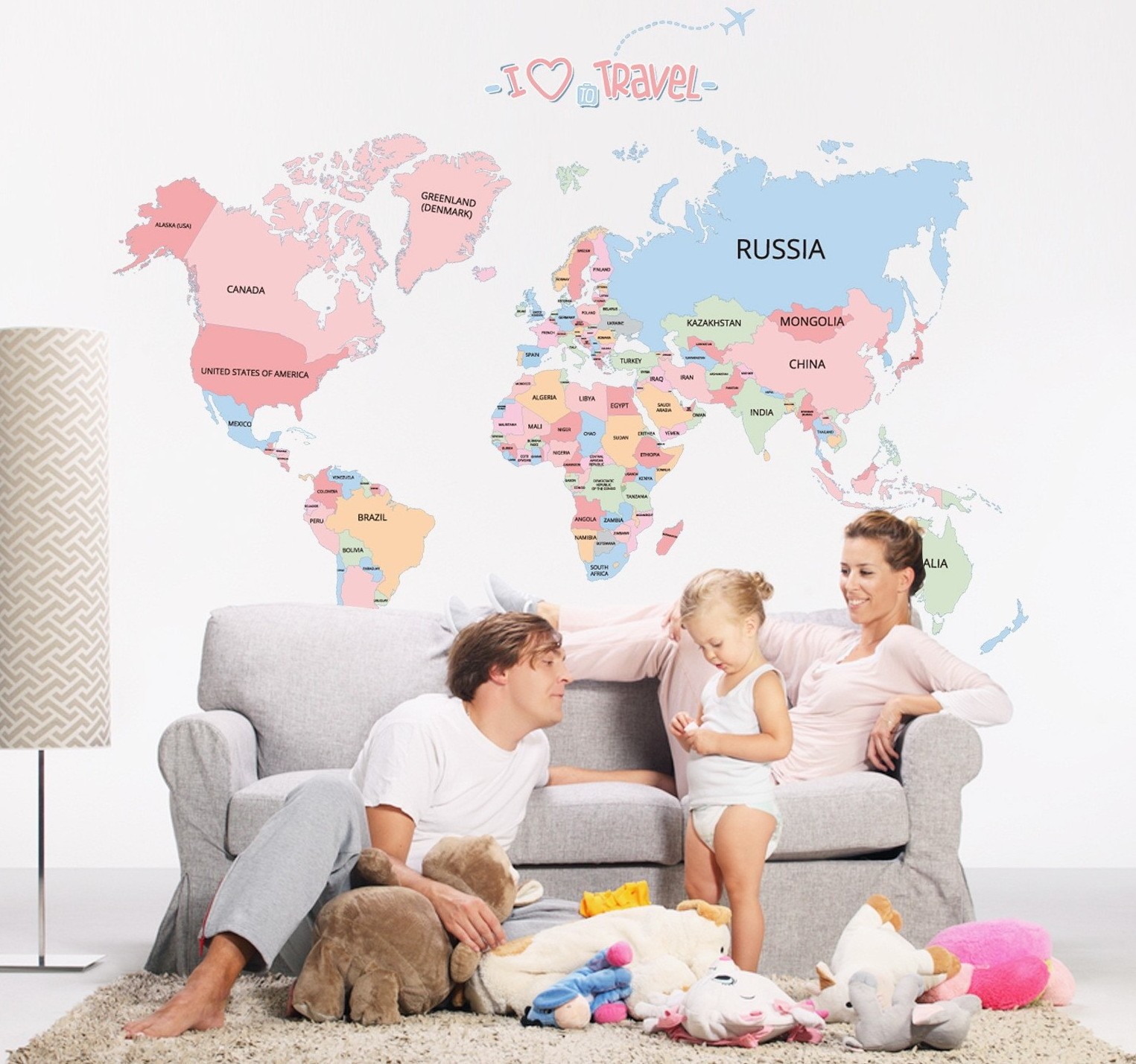 New Large 3D World Map Wall Sticker Home Decor DIY Art Decals Removable PVC Vinyl Panel for Living Room Decoration