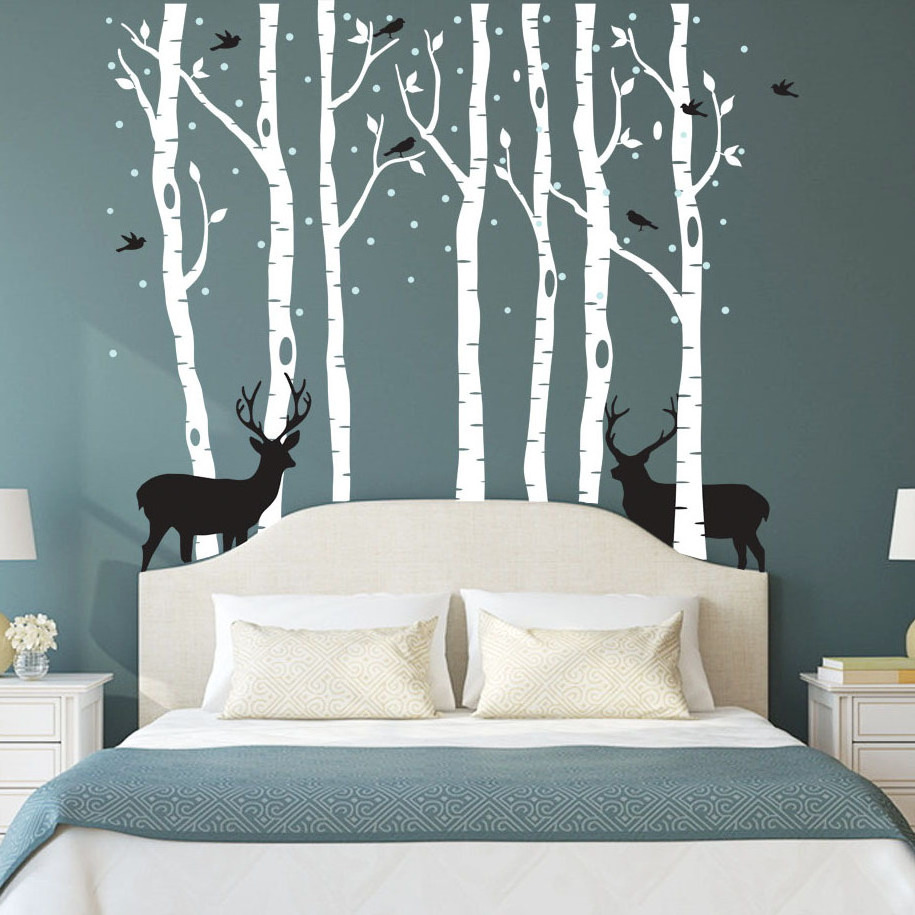 Cartoon Deer Wall Stickers DIY Animal Wall Decals for House Kids Rooms Baby Bedroom Nursery Decoration