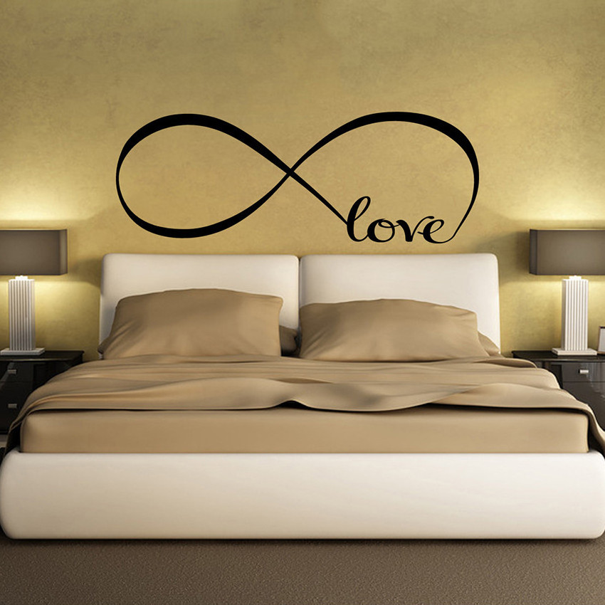 Love Infinity Wall Sticker Symbol Bedroom Headboard Quote Vinyl Decals Wall Decoration Living Room Removable Art Decor Murals