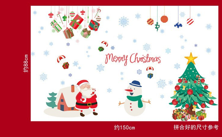 Christmas Wall Clings Holiday Wall Decals Merry Christmas Winter Wall Decor Stickers Decals Window Door Mural