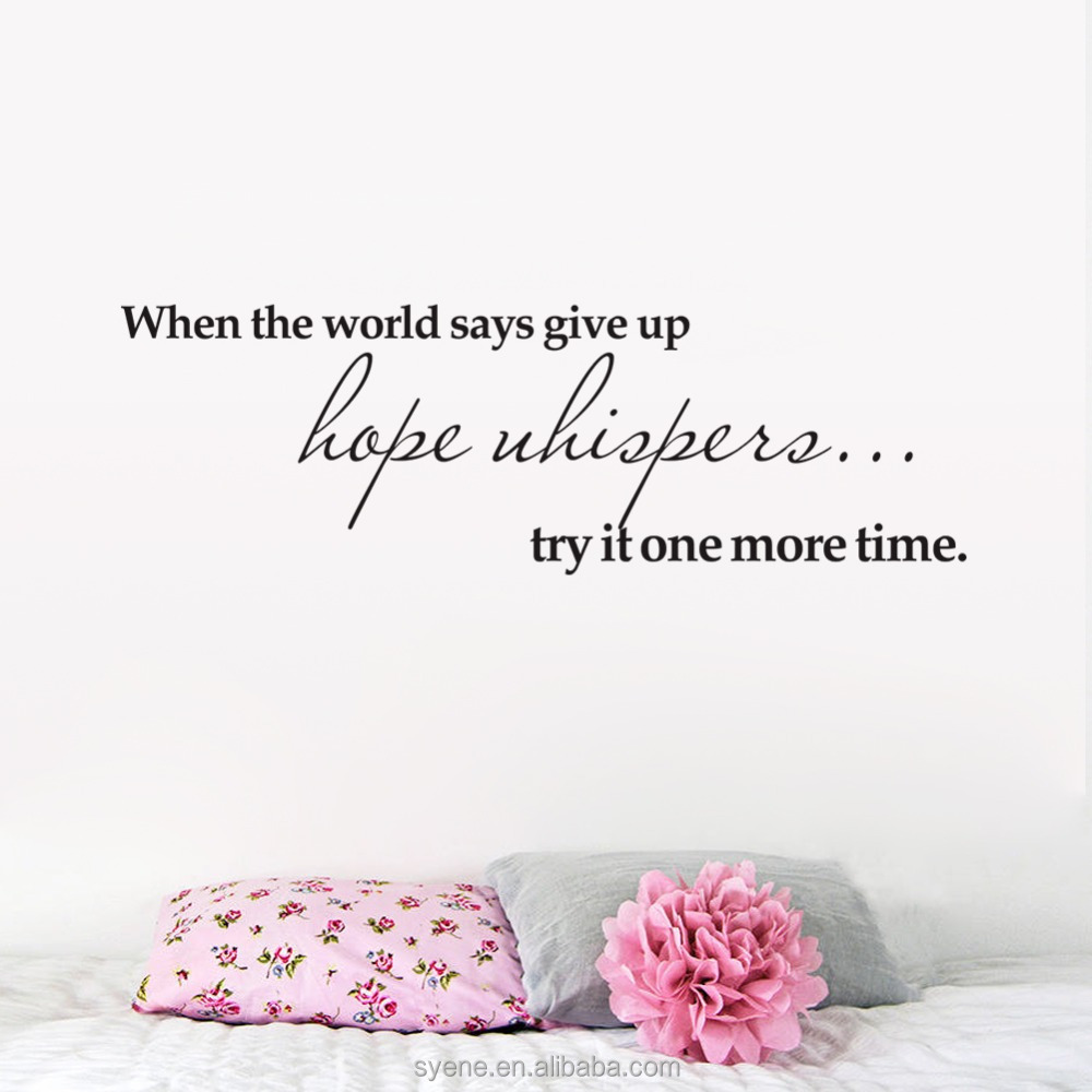 removable adhesive wall sticker decor art vinyl quote wall decals when the word says give up home goods wall art