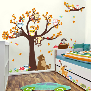 High quality custom design eco-friendly dropship large cute owl home decoration sticker tree wall decals foam