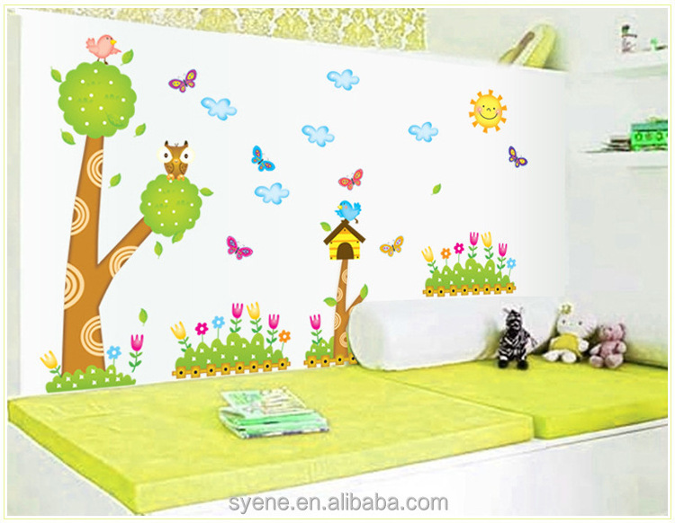 3D Removable pvc wall sticker/wall decal cartoon forest animals tree home decor Kid Nursery room art mural decoration