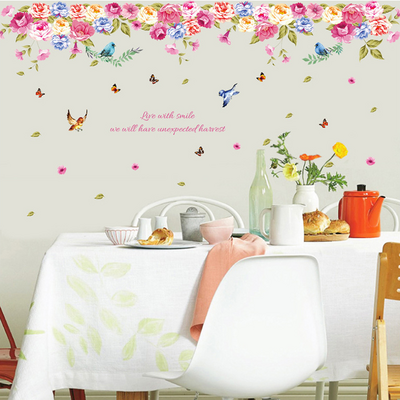 Household Wall stickers home decoration DIY peony rose flower decoration art children's stickers wall room nursery decals