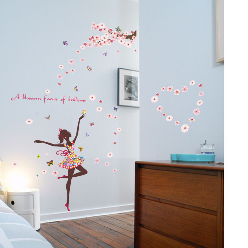 Pink Fairy Flower Butterfly Light Switch Wall Stickers For Kids Rooms Wall Decor Waterproof Art Decals Wallpaper Girl Home Decor