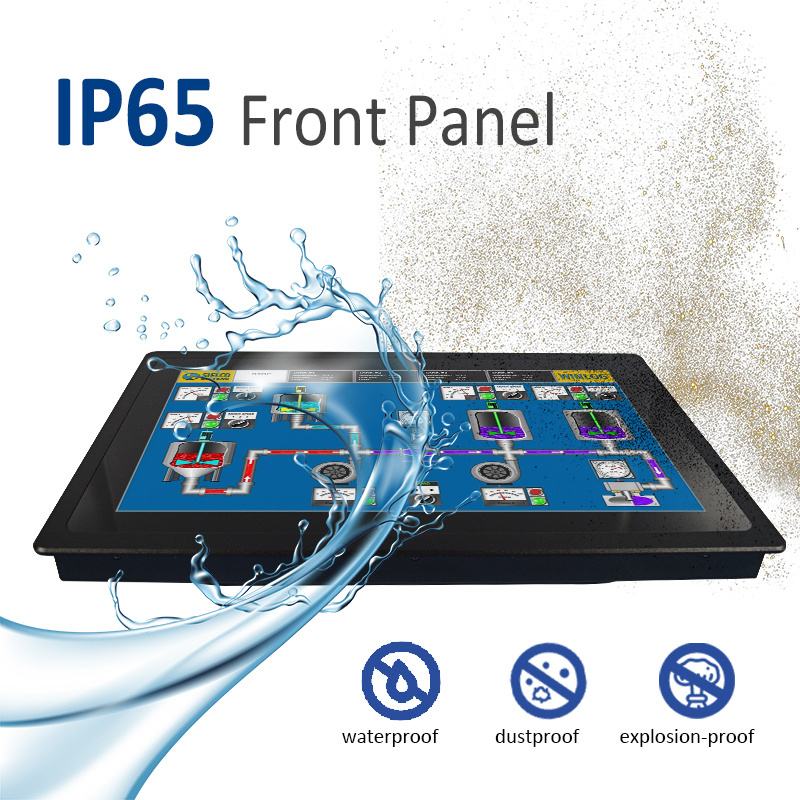 Ip65 Waterproof Embedded Wall Mount True Flat Panel Pc Android All In One Touch Screen Industrial Computer