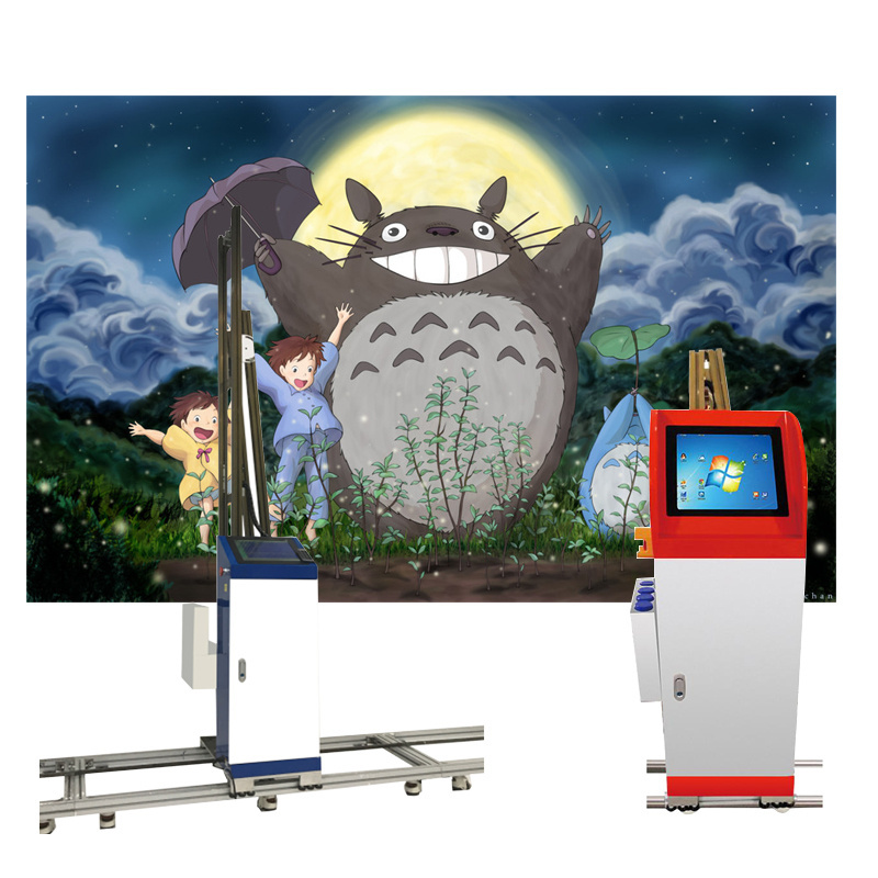 Direct-to-Wall CMYKW 3D UV Vertical Graffiti Printer Multicolor Inkjet Painting Machine with 220V Voltage Reliable Printhead