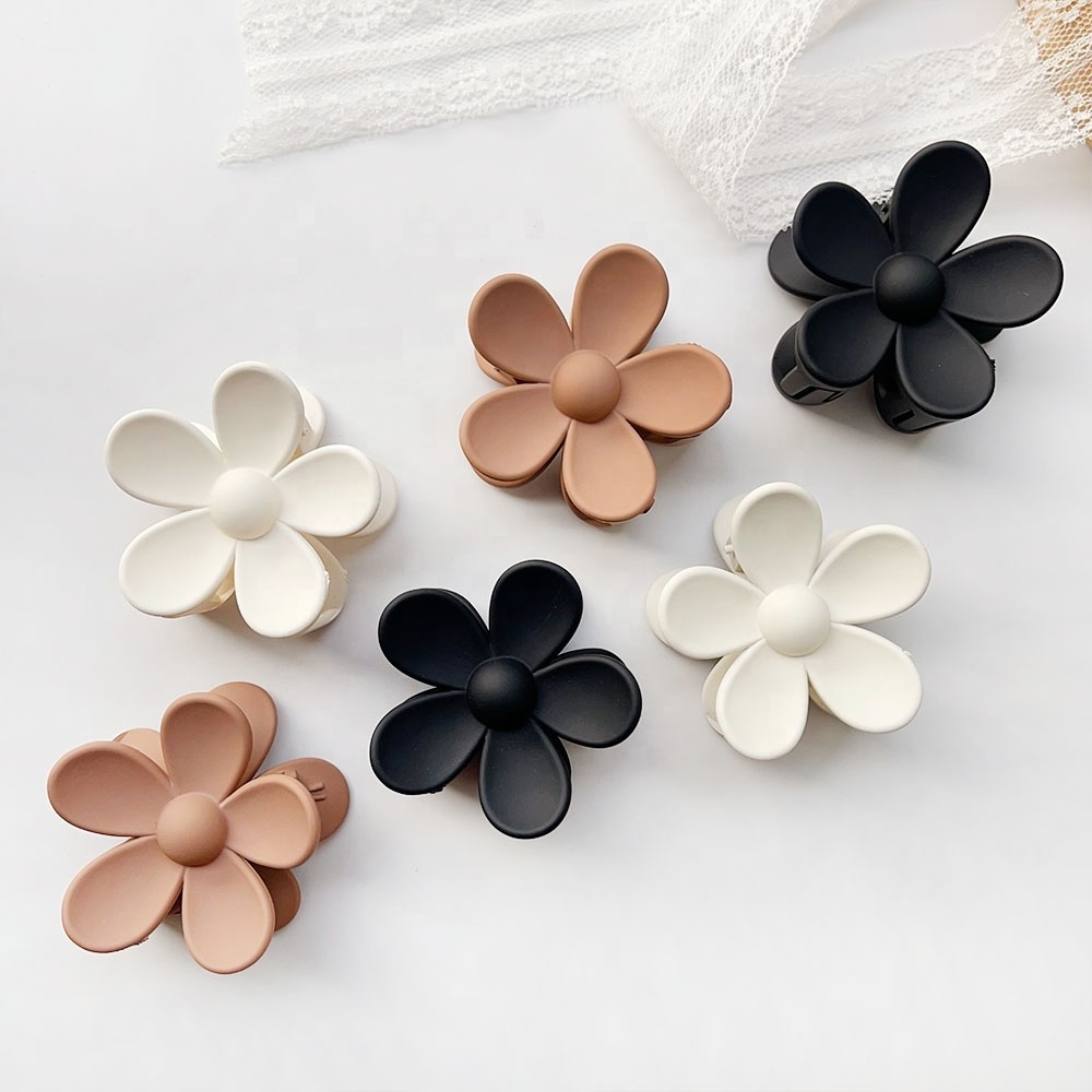 Korean New Flower Hair Claw Colored Milk Coffee Mini Hair Claw Clip Children's and Women's Small Claw Clip