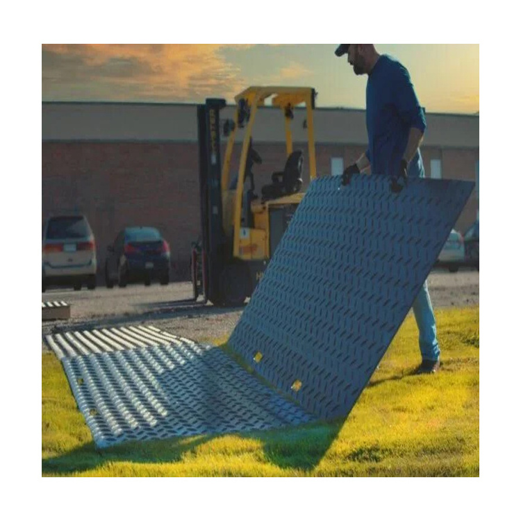 excavator construction interlock plastic hdpe mats bog mat road ground protection mats 4x8