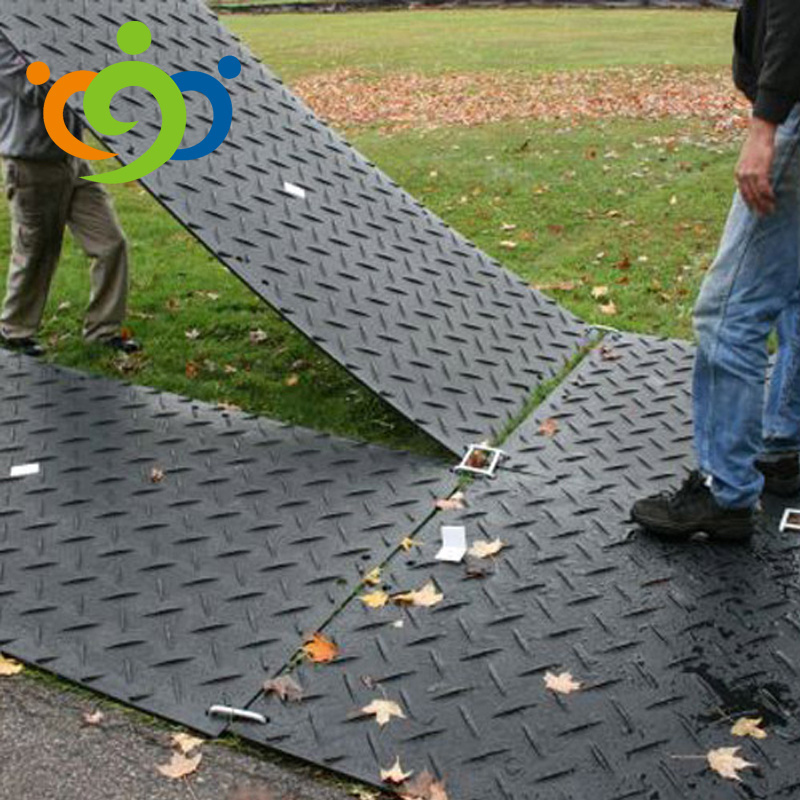 excavator construction interlock plastic hdpe mats bog mat road ground protection mats 4x8