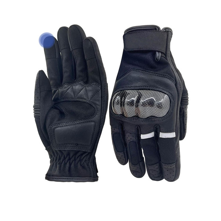 CNGDY Full-Finger Sport Racing Gloves Touchscreen Compatible Motocross and Cycling Outdoor Made of Quality Leather