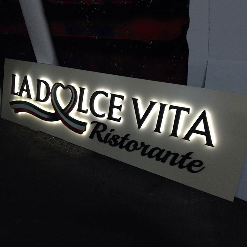 Backlit Enseigne Lumineuse Restaurant Store Led Channel Letter Indoor 3D Lettering Signage Logo Restaurant Light Letter Led Sign