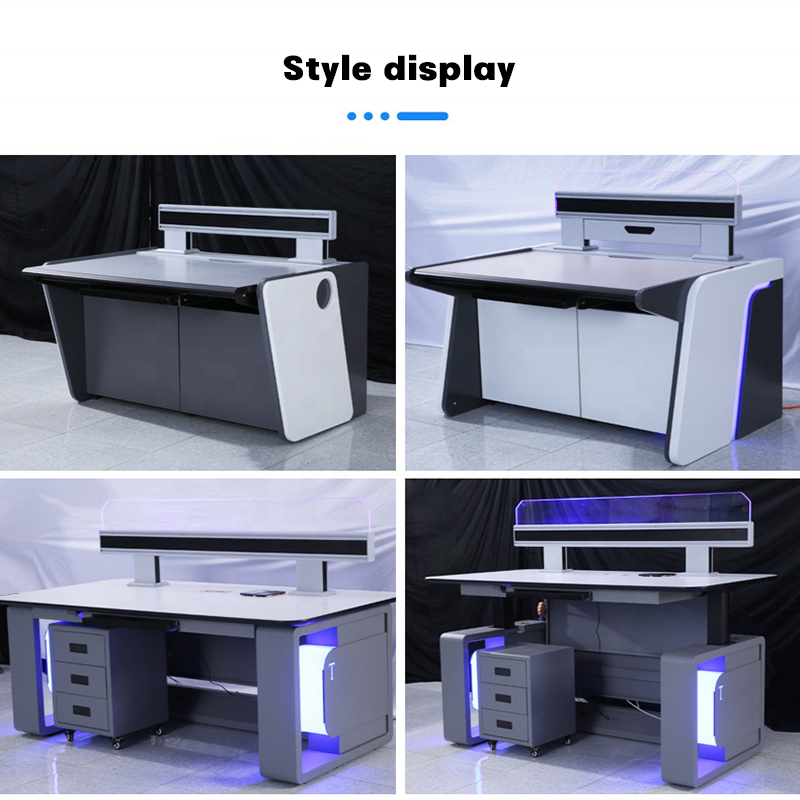 Customized Electric Lifting Monitor Console Command Center Desk Conference Room Furniture Security Operations Adjustable Tables