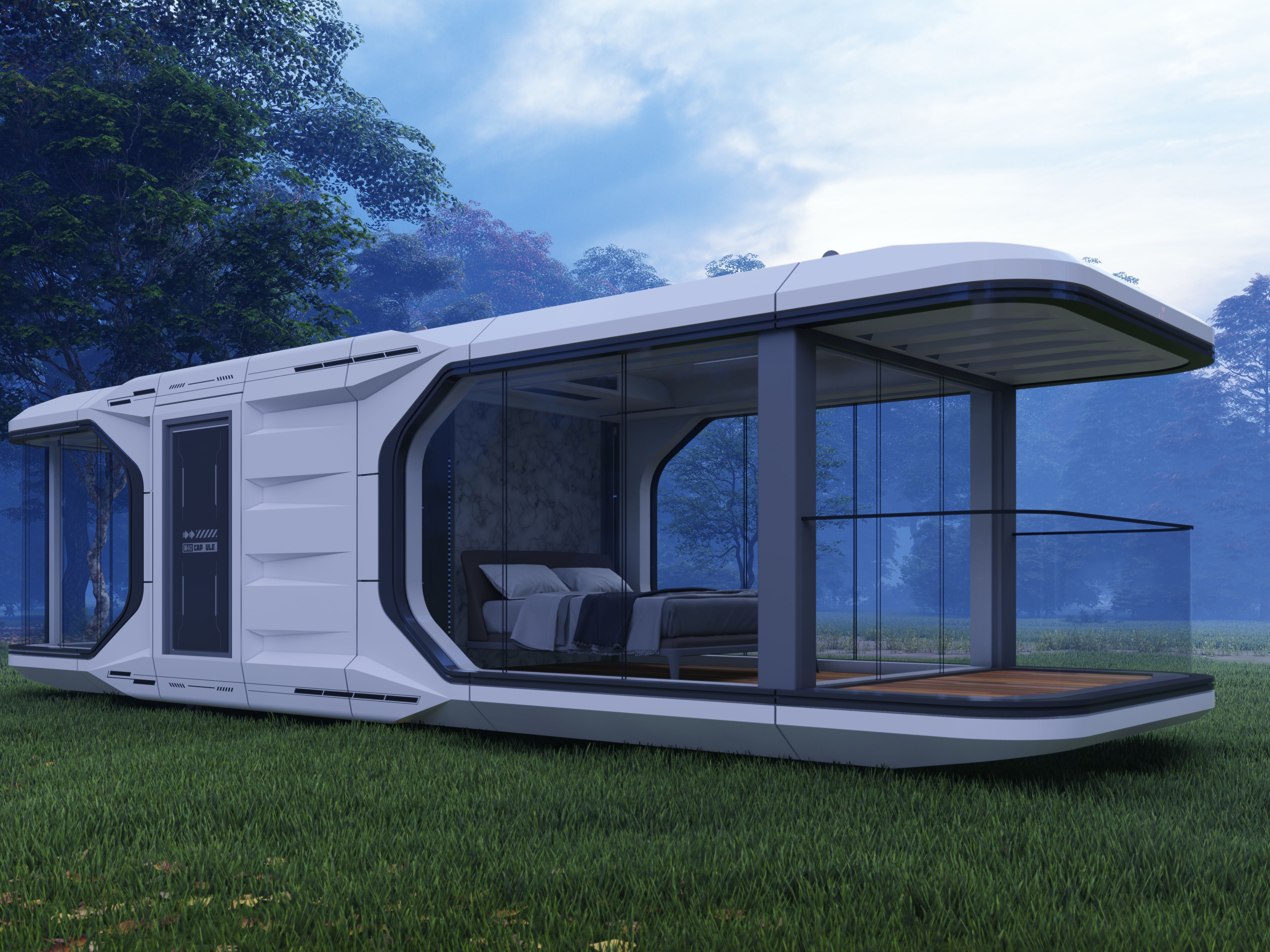 Office pod apple cabin capsule house kitchen bathroom beach space capsule house whole ready