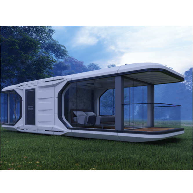 prefabricated capsule winter house warm 2 bedroom with kitchen portable camp capsule house