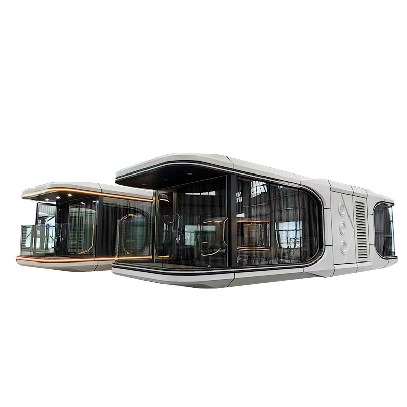 Modern Luxury glass building  Living Pod cabin Mobile Container Modular Capsule House