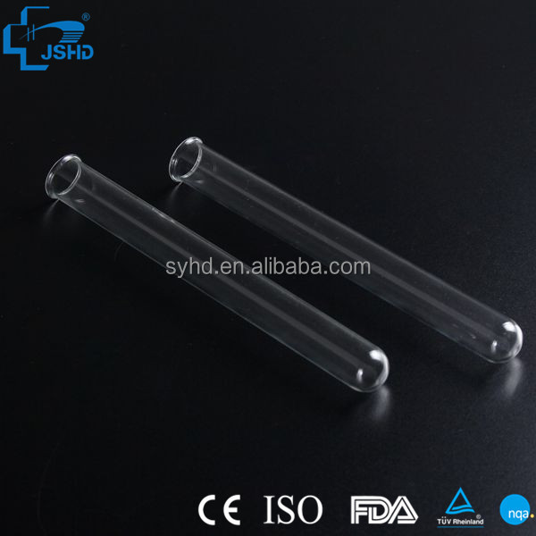 Factory direct laboratory glassware glass test tube with rim plain