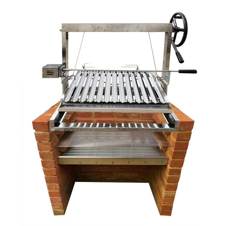 Outdoor Portable Stainless Steel Built in Pits BBQ Santa Maria Argentine Style BBQ Grill