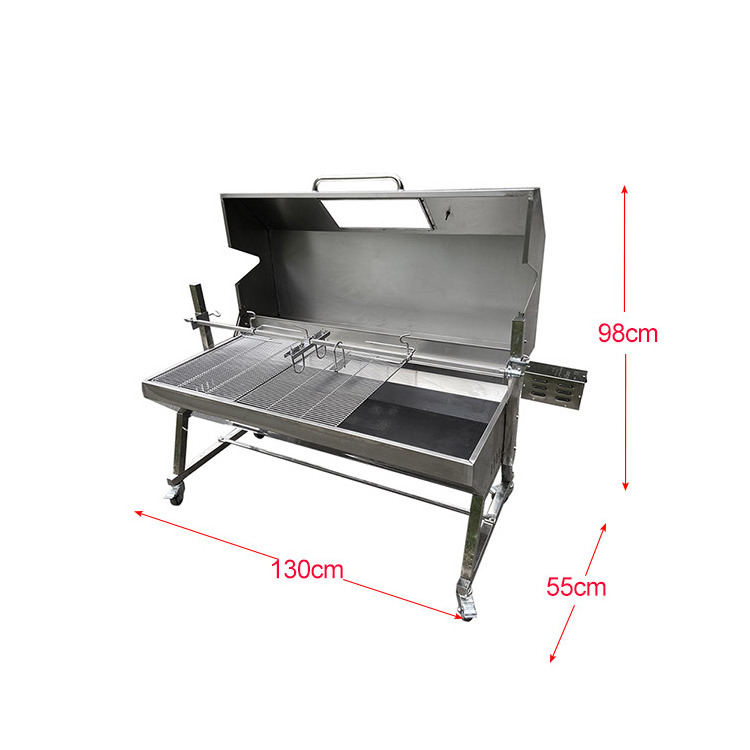 Outdoor Cooking  Whole Pig Lamb Charcoal Rotary Chicken Automatic Electric charcoal BBQ Grill  Machine