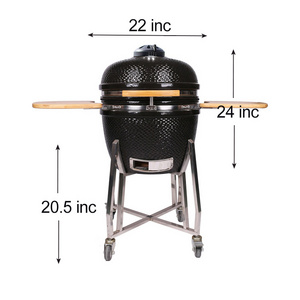 22" inch Classic outdoor charcoal smoker kamado bbq rotisserie ceramic bbq grill kamado