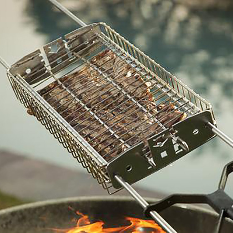 Electric battery rotating stainless steel BBQ Rotisserie grill Spit Kit for Portable Camping