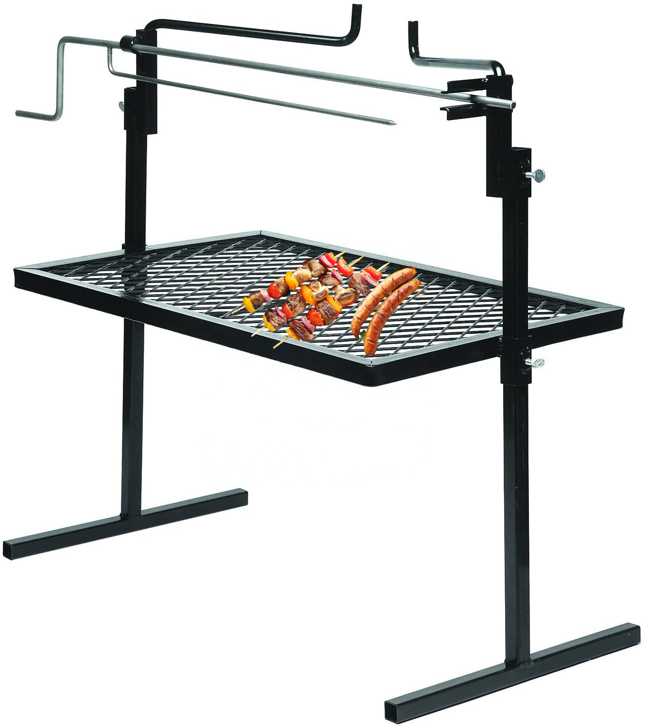 Outdoor Rotisserie Fire Pit Cooking camping grates spit Grill